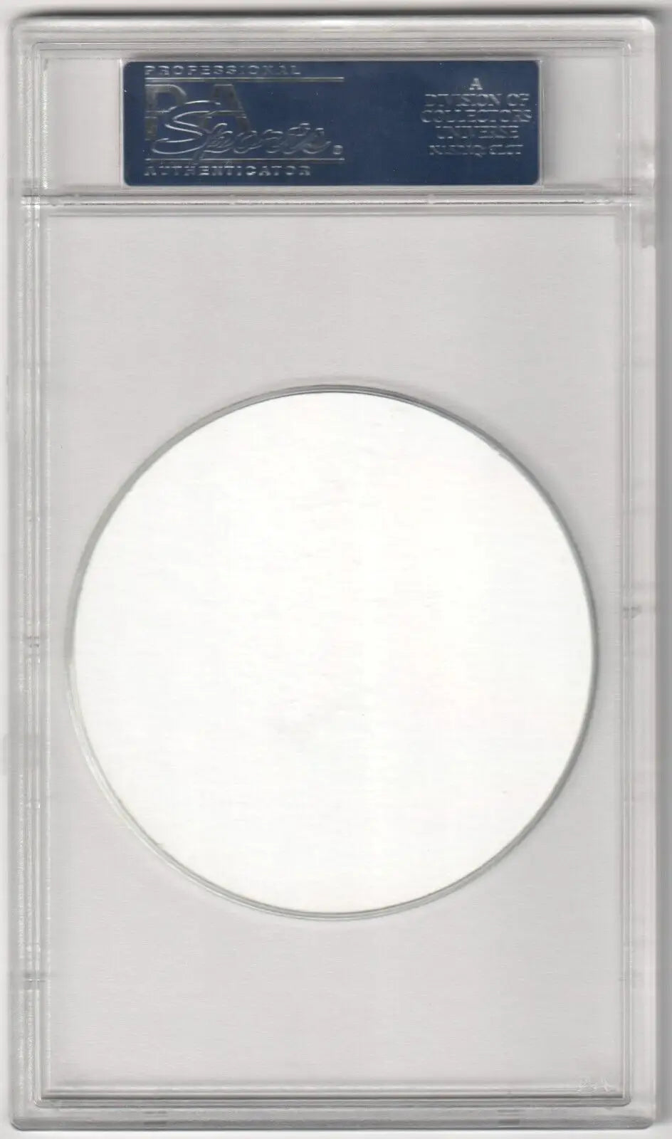 Clear plastic coin holder with blue label for Phil Jackson 1975 Carvel Disc PSA 10 GEM MINT