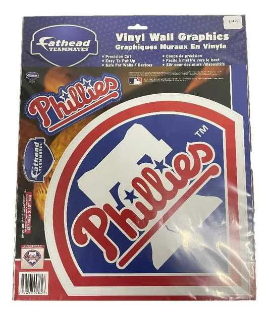 Philadelphia Phillies MLB logo vinyl decal for dry wall, 13x12 inches, red, white, blue