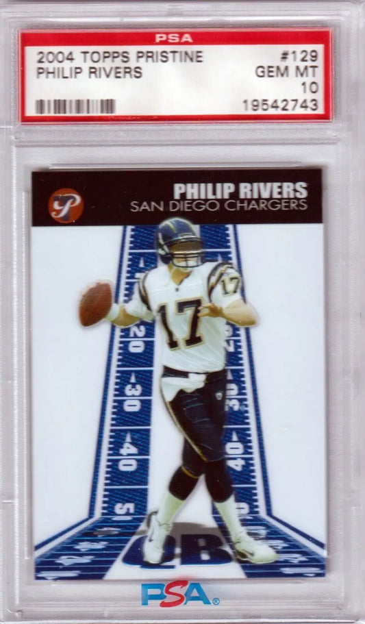 PSA-graded 2004 Topps Pristine Philip Rivers rookie card in case - Columbia Hobby