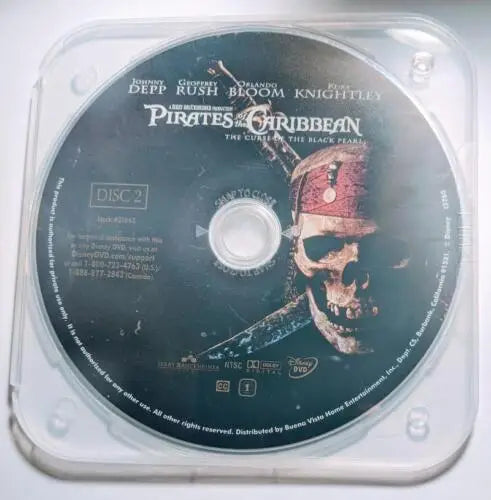 Pirates Of The Caribbean The Curse Of The Black Pearl Johnny Depp 2 DVD display