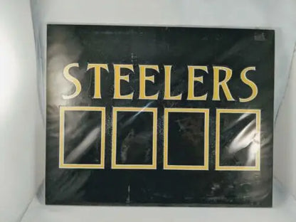 Steelers-themed photo display for Pittsburgh Steelers 4 Trading Card Holder Wall Plaque