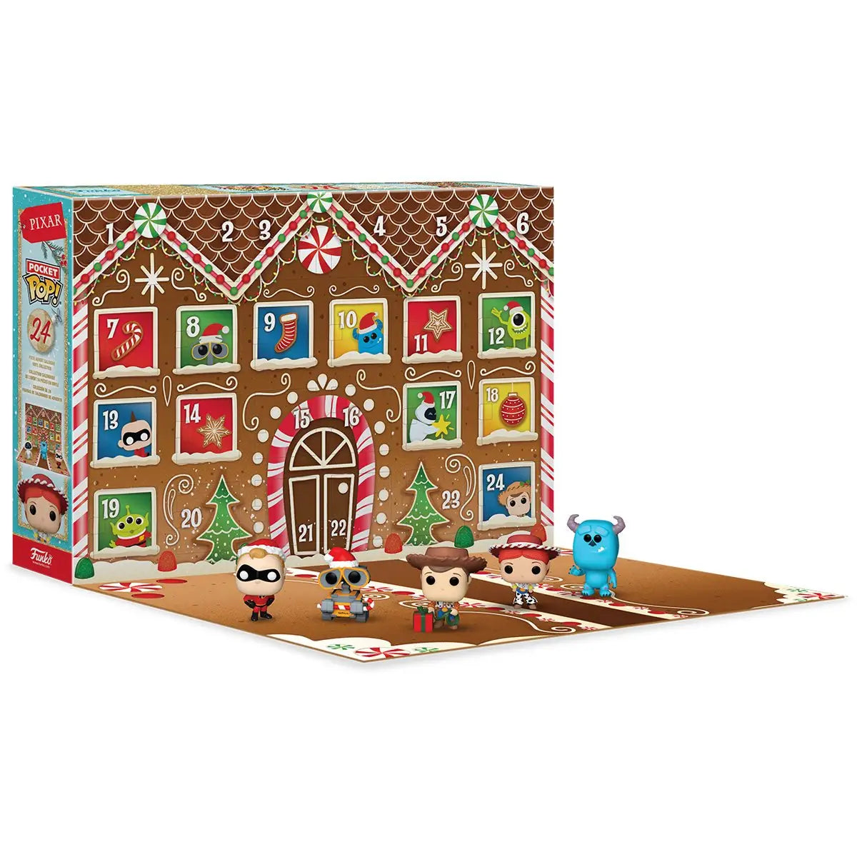 Pop-up Gingerbread House Advent Calendar with Funko Pocket Pop Pixar 2024 figurines