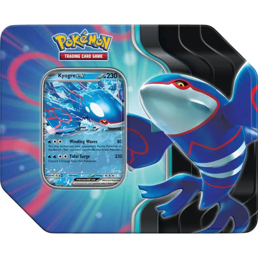 Kyogre EX Pokémon Trading Card Tin from the Pokémon Azure Legends Tin collection