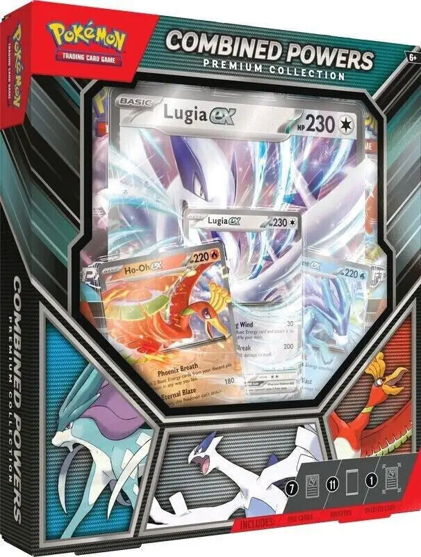 POKEMON Combined Powers Premium Collection Box with foil card featuring Lugia GX