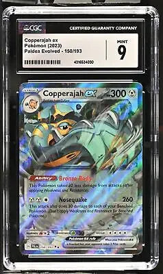 Graded Pokémon Copperajah ex card from English CGC 9 Paldea Evolved set