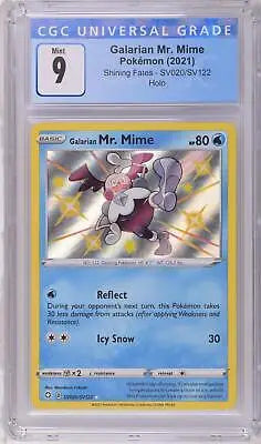 CGC-graded Galarian Mr. Mime Pokémon card from SV020 SV122 English Shining Fates set