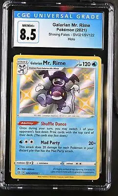 Graded Galarian Mr. Rime Pokémon card SV021/SV122 from Shining Fates English set