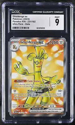 Graded Pokémon Gholdengo ex card from English CGC 2023 Paradox Rift collection