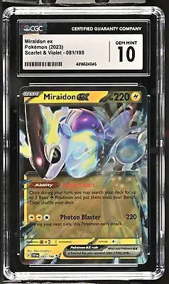 Graded Pokémon Miraidon ex #081/198 English CGC 10 trading card from 2023 Scarlet & Violet