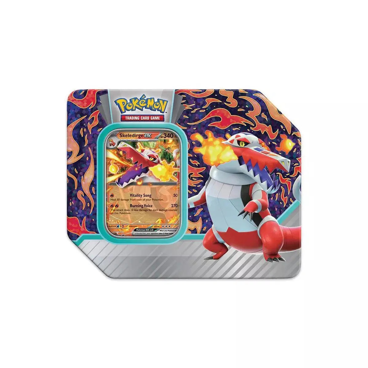 Pokemon Paldea Partners Tin with Krookodile artwork and promo card displayed