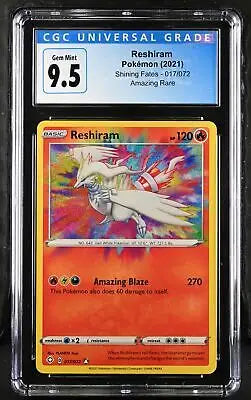 Graded Pokémon Reshiram card English CGC 10 from Shining Fates set 2021