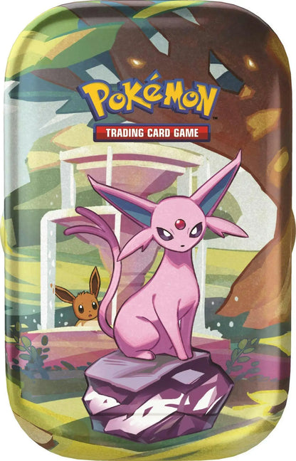 Pokémon TCG Scarlet & Violet Prismatic Evolutions Mini Tin with Espeon artwork