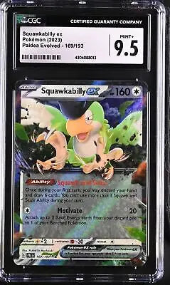 Pokémon Squawkabilly ex #169/193 English CGC 9.5 2023 Pokémon Paldea Evolved