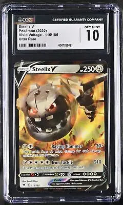 Graded Pokémon Steelix V card English CGC 10 from Vivid Voltage set 2020