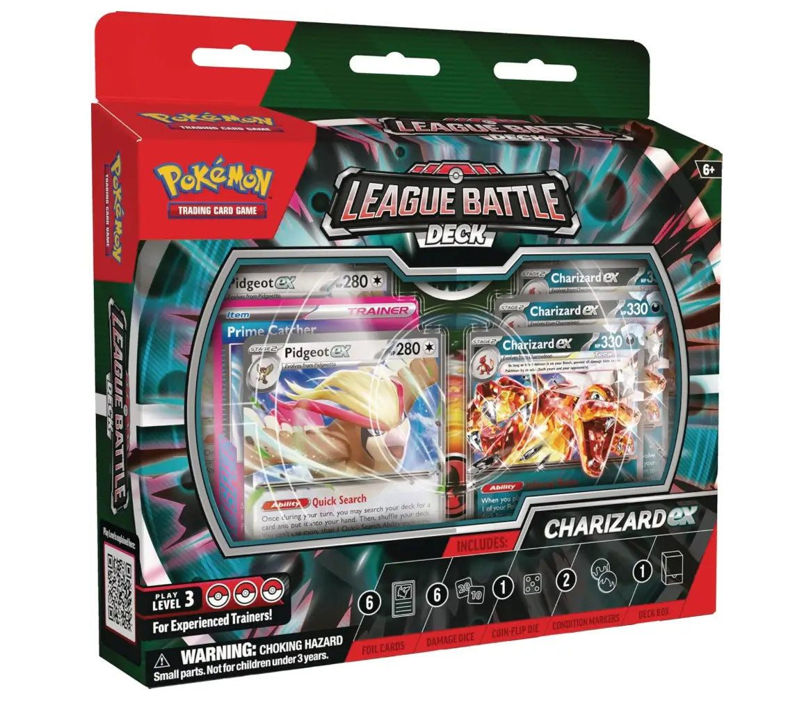 Pokemon TCG Charizard ex League Battle Deck with powerful Charizard cards displayed