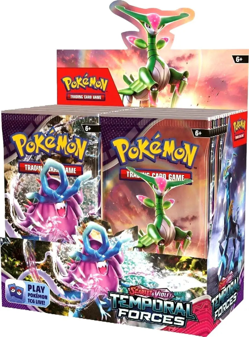 Pokémon TCG Temporal Forces Booster Box with Virizion and Hydreigon artwork