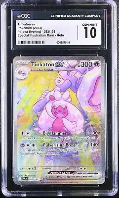 Graded Pokémon Tinkaton ex Trading Card English CGC 10 from Paldea Evolved 2023