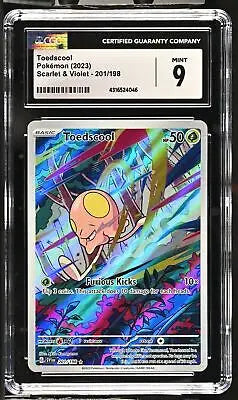 Graded Pokémon Toedscool card English CGC 9 from Scarlet & Violet 2023