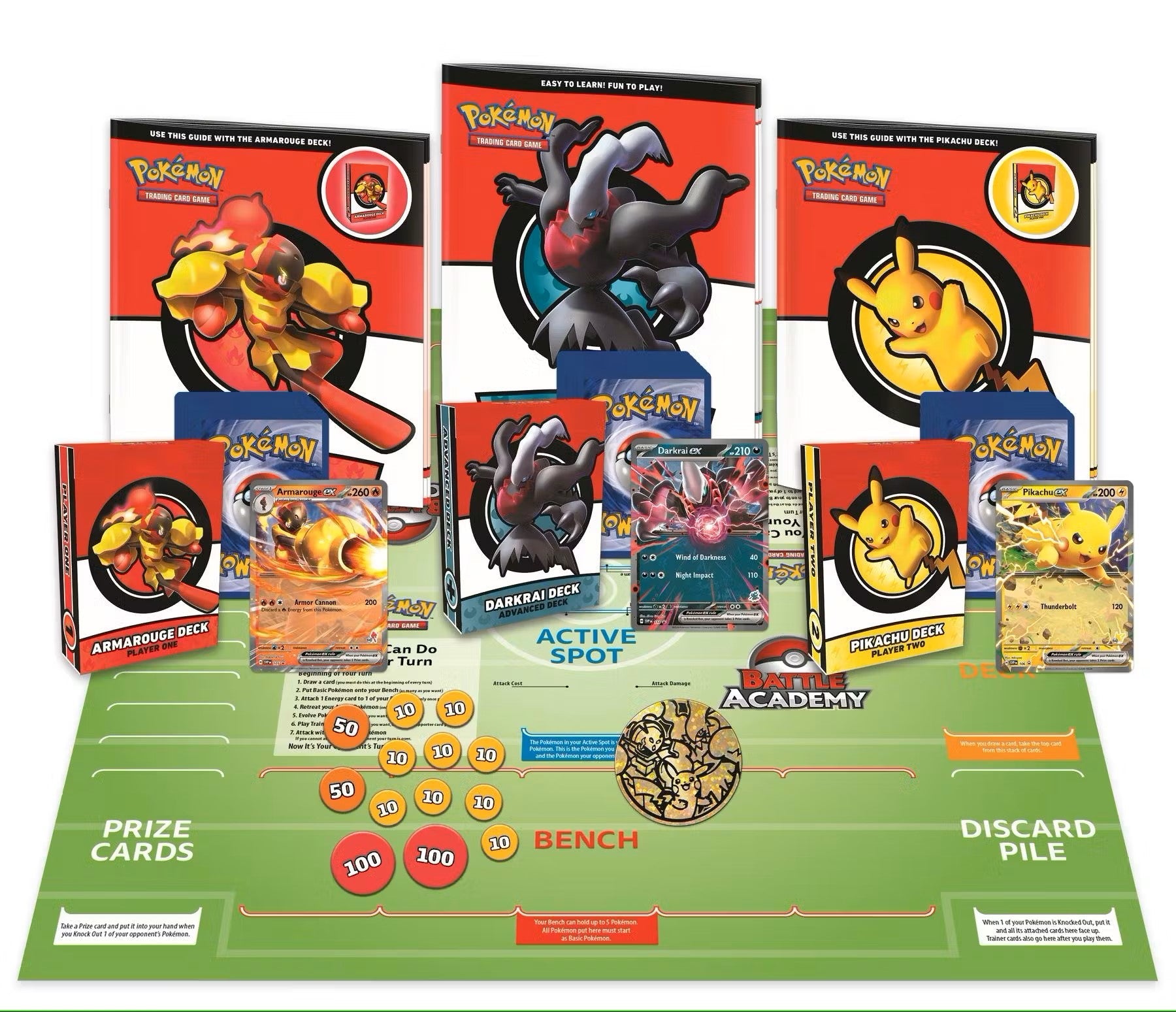 Pokemon 2024 Battle Academy Box with battle mat, cards, and game pieces for strategic play