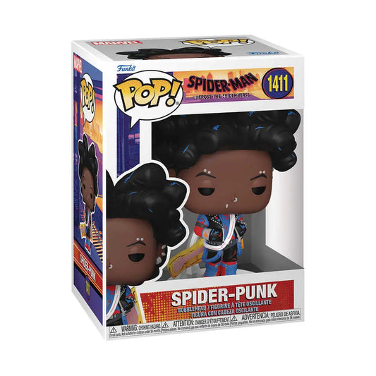 Pop Marvel vinyl figure of Spider-Punk from Spider-Man in retail packaging