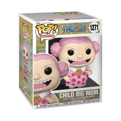 Child Big Mom Funko Pop figure in pink polka dot dress from One Piece