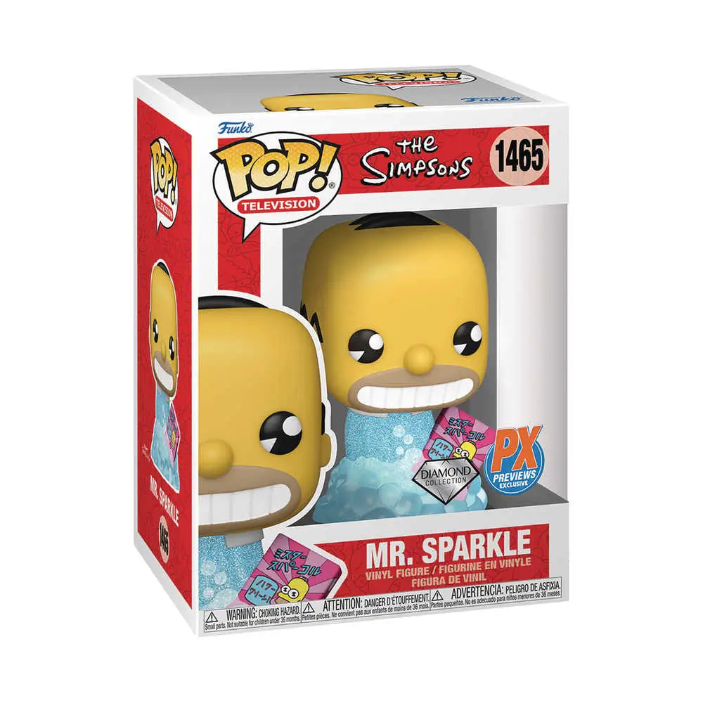 Mr. Sparkle Pop TV Vinyl Figure in retail box, a Previews Exclusive diamond glitter collectible