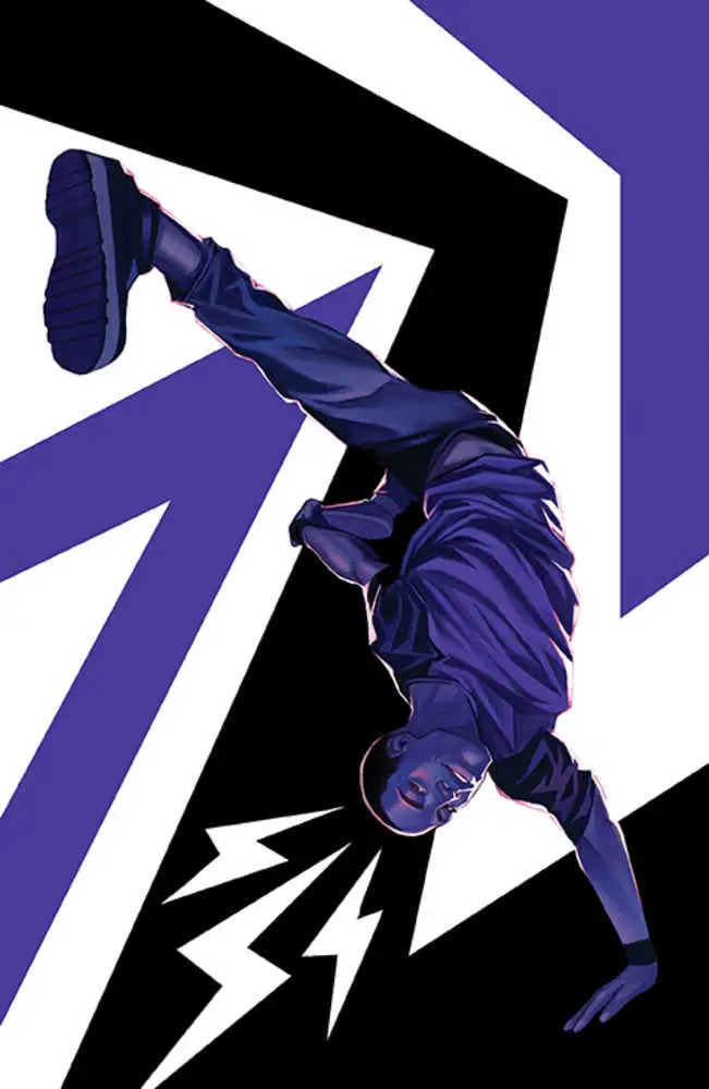 Purple figure performing breakdancing move on Power Rangers #22 Cover H trading card