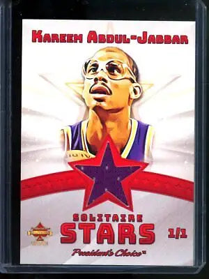 Kareem Abdul-Jabbar basketball card from Choice Solitaire Stars 1/1 collectible series