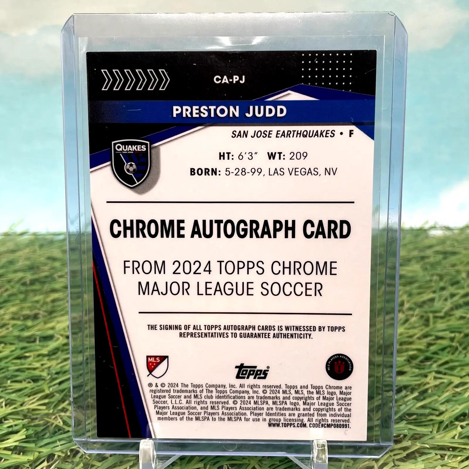 Preston Judd Topps Chrome MLS Gold /50 San Jose Earthquakes AUTO soccer card