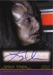 Close-up portrait of a Klingon with Larry Anderson’s signature on Autograph Card