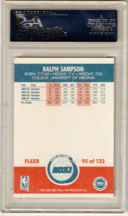 Ralph Sampson 1987-88 Fleer #95 PSA 9 Mint basketball trading card in protective case