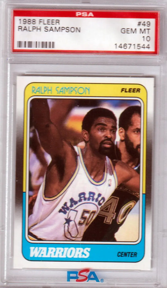 RALPH SAMPSON 1988-89 Fleer #49 PSA 10 GEM MINT in protective case for Columbia Hobby