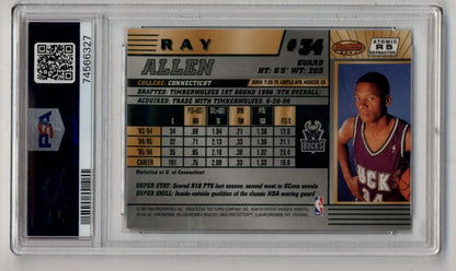 Ray Allen 1996-97 Bowman’s Best Rookie #R5 Atomic Refractor PSA 9 Mint in case