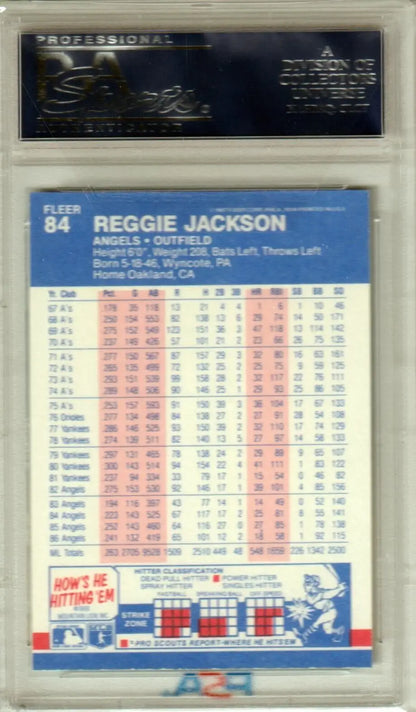 Reggie Jackson 1987 Fleer Glossy PSA 10 GEM MINT baseball card in protective case, Columbia Hobby