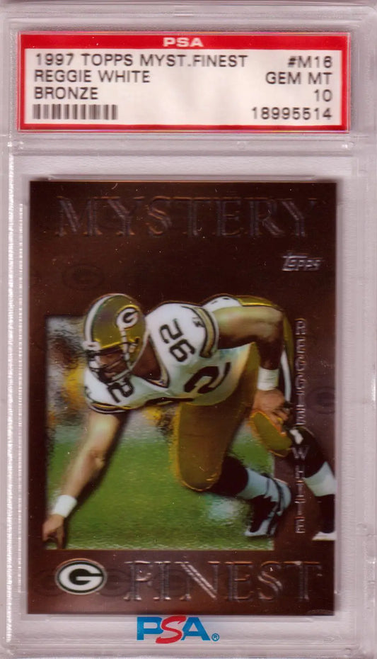 REGGIE WHITE 1997 Topps Mystery Finest #M16 Bronze PSA 10 GEM MINT Pop 4 - Graded Sports Cards