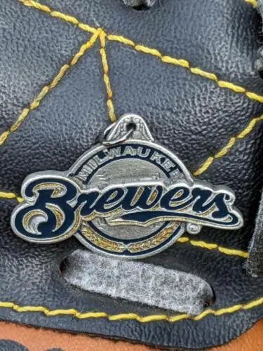 Retired Milwaukee Brewers pewter pendant featuring original gloss logo pin design