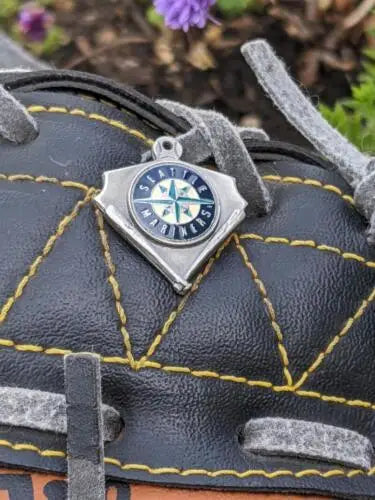 Seattle Mariners pewter pendant charm with blue and silver logo design