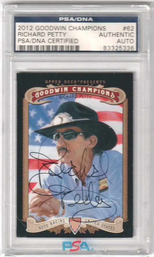 PSA-graded Richard Petty 2012 Goodwin Champions Autograph Auto single card from Columbia Hobby