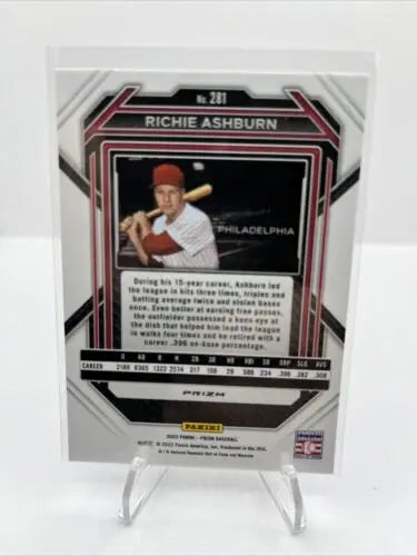 Richie Ashburn 2023 Panini Prizm Blue Ice baseball card Philadelphia Phillies #281