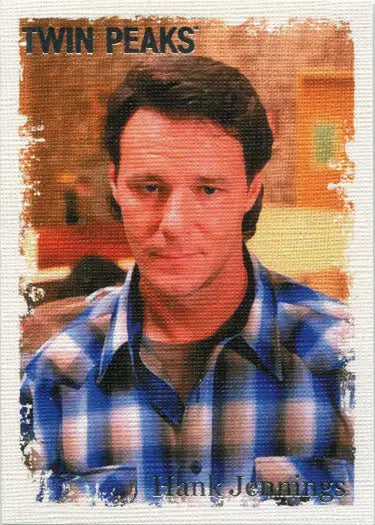 Portrait of a man in a blue plaid shirt for Twin Peaks Original Stars trading card