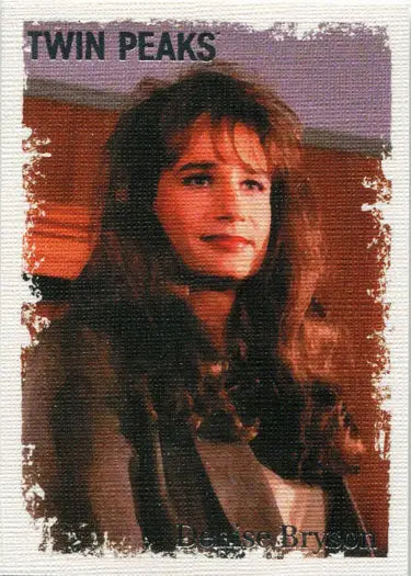 Portrait of a woman in a dark jacket from Twin Peaks Original Stars trading cards