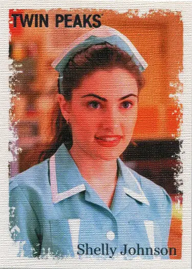 Smiling young woman in blue uniform featured in Twin Peaks Original Stars trading card