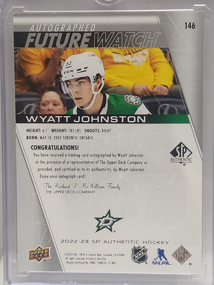 Wyatt Johnston 2022 Upper Deck SP Authentic Rookie Auto #545/999