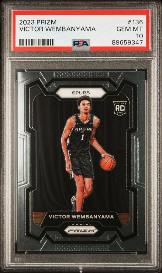 Victor Wembanyama 2023 Panini Prizm #136 PSA 10 Gem Mint San Antonio Spurs rookie card