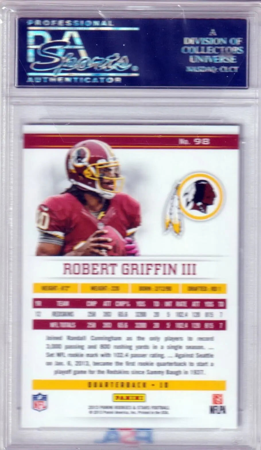 PSA-graded Robert Griffin III Washington Redskins football trading card from Columbia Hobby