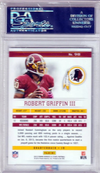 PSA-graded Robert Griffin III Washington Redskins football trading card from Columbia Hobby