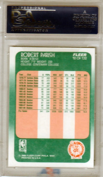 Robert Parish 1988-89 Fleer #12 PSA 10 GEM MINT trading card in protective case