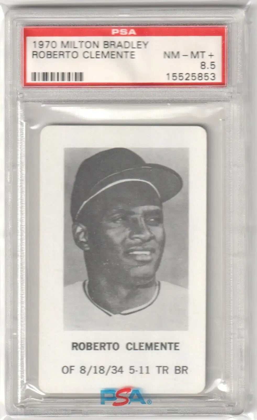 PSA-graded 1970 Roberto Clemente baseball card with cap, perfect for single cards collectors