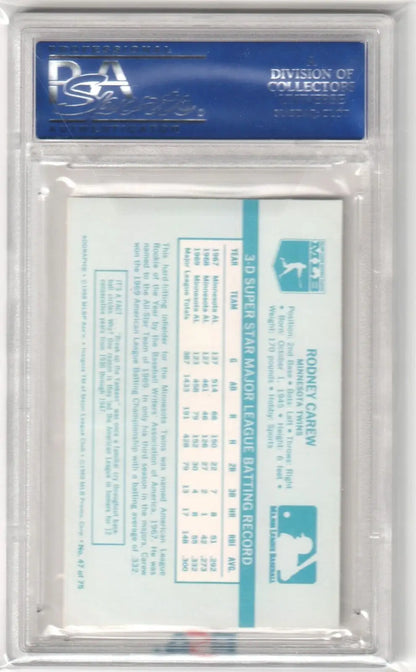 PSA-graded ROD CAREW 1970 Kellogg’s #47 card in protective holder for Columbia Hobby