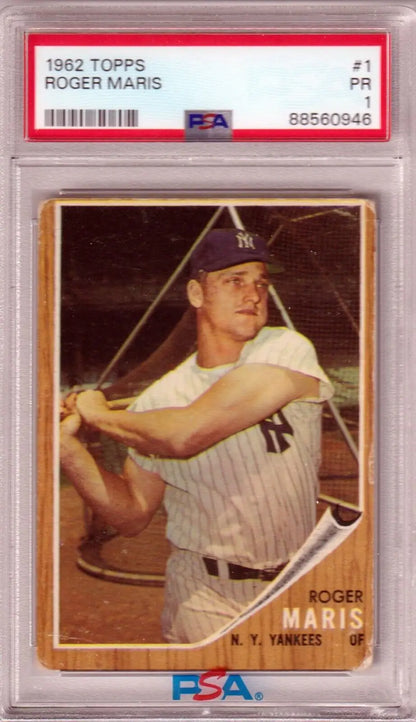 PSA-graded 1962 Topps Roger Maris Yankees single card from Columbia Hobby with free shipping